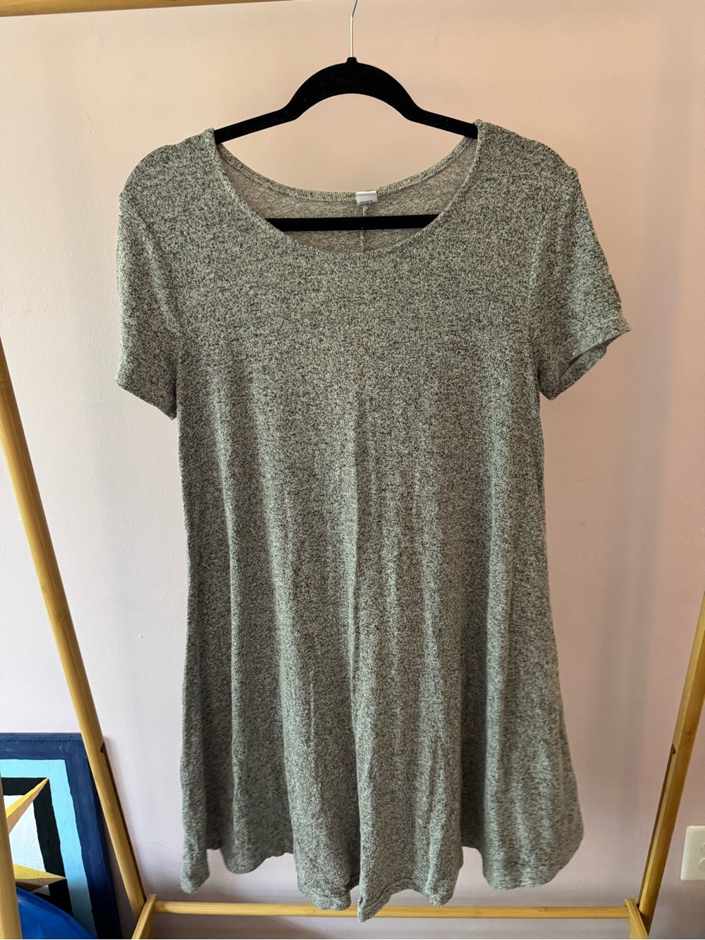 Old Navy Heather Gray Short Sleeve Swing Dress